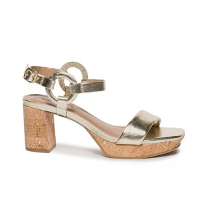 Bernardo Candace Platform Sandaler Dame Guld | AXU6746MP