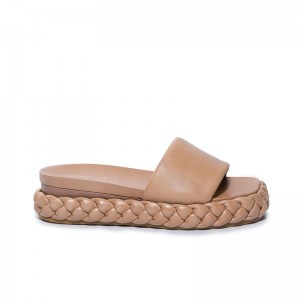 Bernardo Charleston Braided Slidesandaler Dame Brune | RNC174CM