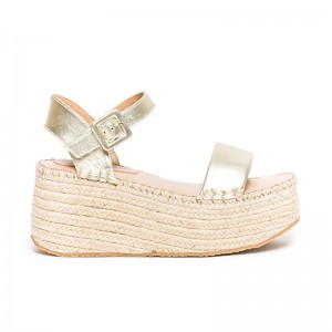 Bernardo Mallorca Espadrille Platform Sandaler Dame Guld | NPR7853AY