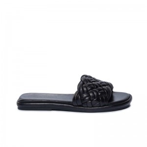 Bernardo Troy Woven Slidesandaler Dame Sort | RGO613BD