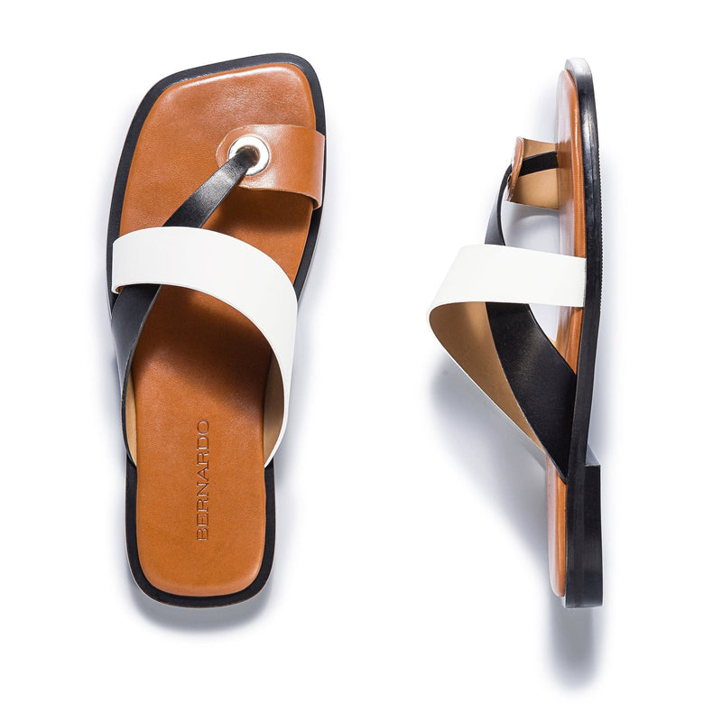 Bernardo Amelia Cross Strap Slidesandaler Dame Sort Hvide | FAJ141GH