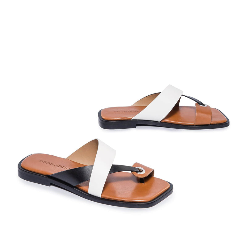 Bernardo Amelia Cross Strap Slidesandaler Dame Sort Hvide | FAJ141GH