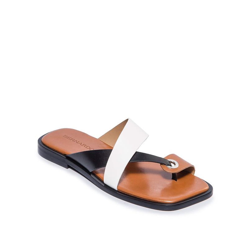 Bernardo Amelia Cross Strap Slidesandaler Dame Sort Hvide | FAJ141GH