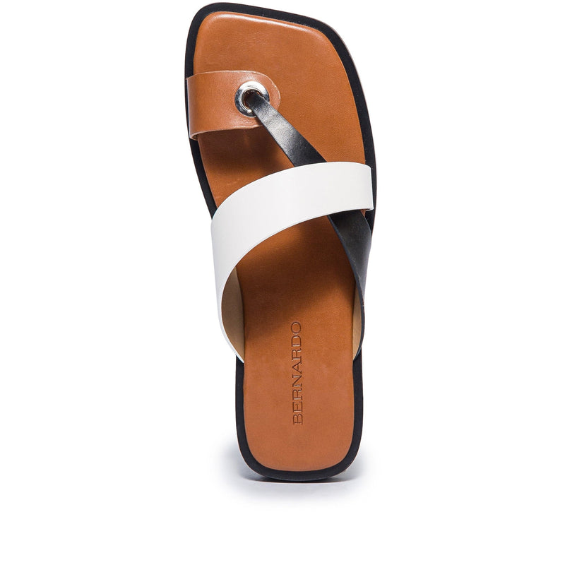 Bernardo Amelia Cross Strap Slidesandaler Dame Sort Hvide | FAJ141GH