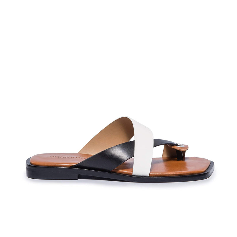 Bernardo Amelia Cross Strap Slidesandaler Dame Sort Hvide | FAJ141GH