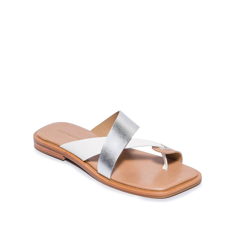 Bernardo Amelia Cross Strap Slidesandaler Dame Sølv Hvide | XFL3919MI