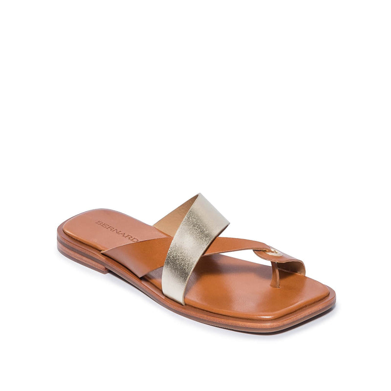 Bernardo Amelia Cross Strap Slidesandaler Dame Guld Brune | SOL7342FH