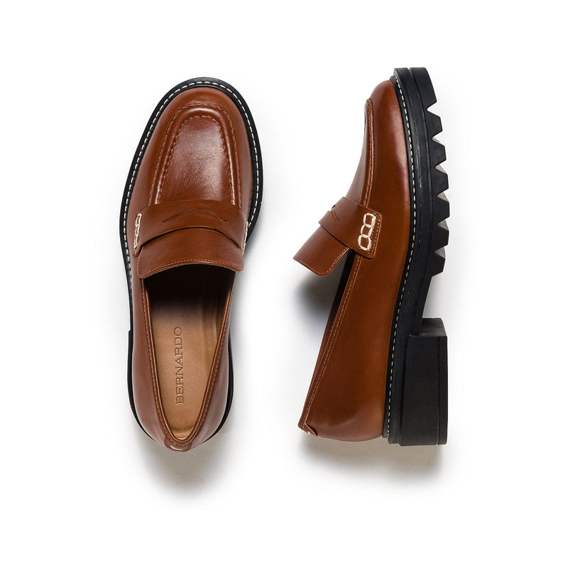 Bernardo Chandler Lug-Sole Loafers Dame Mørkebrune | BOS5530TG