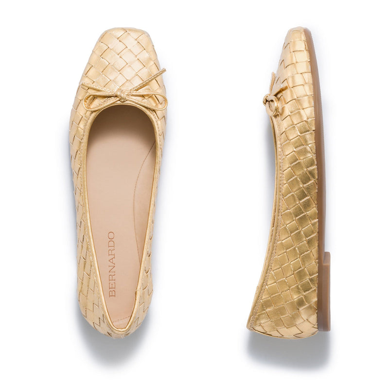 Bernardo Gwynn Woven Ballerina Dame Guld | YNE6476VT