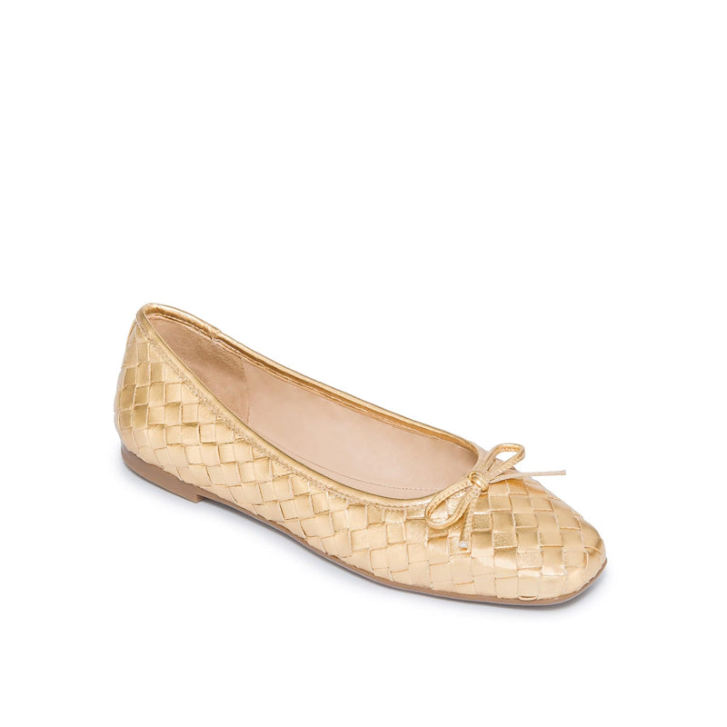 Bernardo Gwynn Woven Ballerina Dame Guld | YNE6476VT