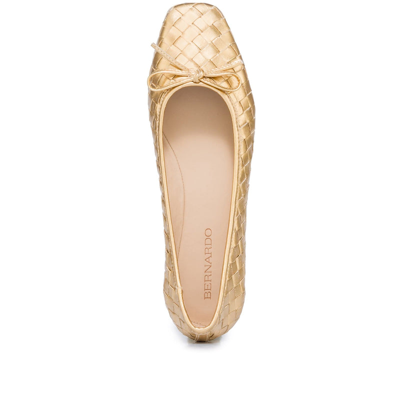 Bernardo Gwynn Woven Ballerina Dame Guld | YNE6476VT