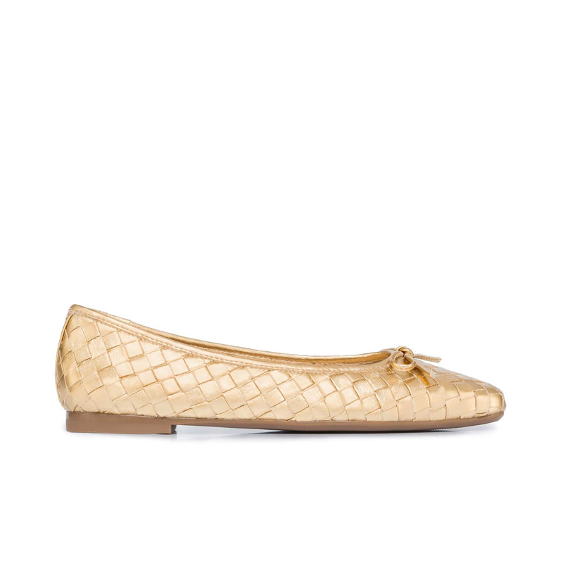 Bernardo Gwynn Woven Ballerina Dame Guld | YNE6476VT