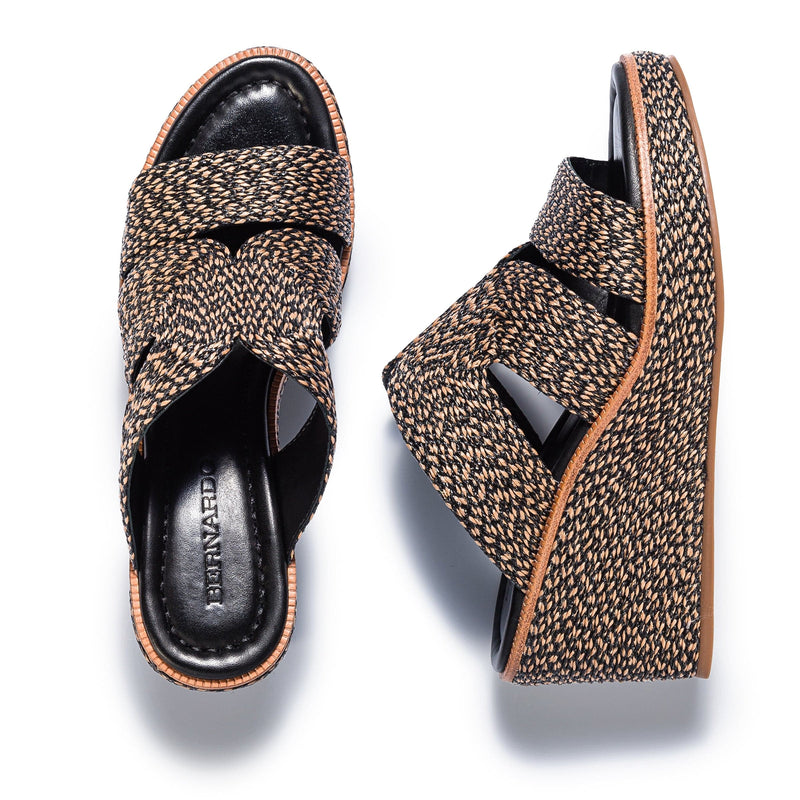 Bernardo Kaian Raffia Kile Sandaler Dame Sort Brune | RNW814IX