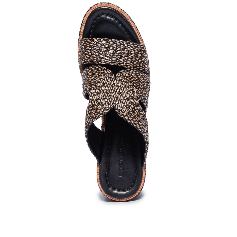 Bernardo Kaian Raffia Kile Sandaler Dame Sort Brune | RNW814IX