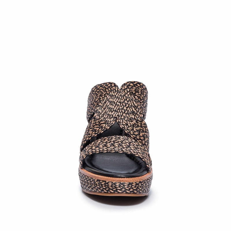 Bernardo Kaian Raffia Kile Sandaler Dame Sort Brune | RNW814IX