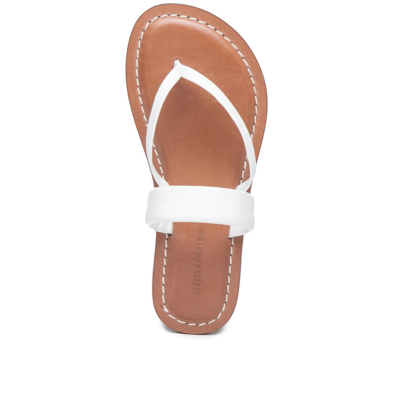 Bernardo Leia Thong Flade Sandaler Dame Hvide | NUF42JN