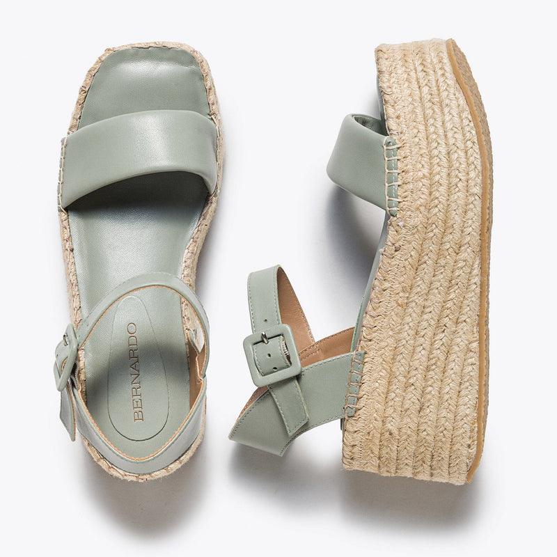 Bernardo Mallorca Espadrille Platform Sandaler Dame Lysegrøn | BQX79100OK