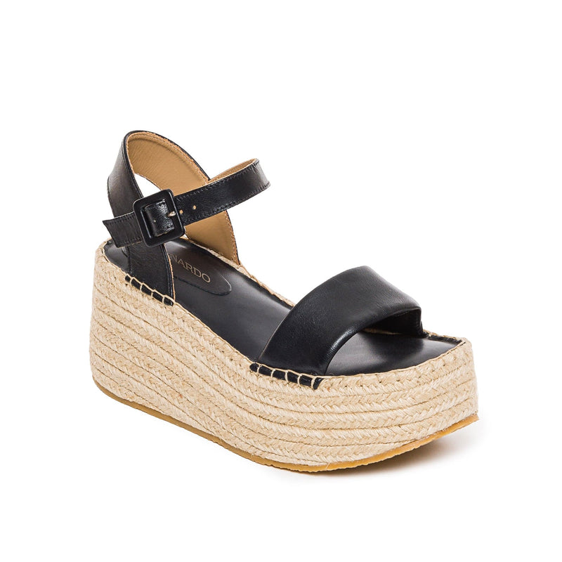 Bernardo Mallorca Espadrille Platform Sandaler Dame Sort | MSE1620XU