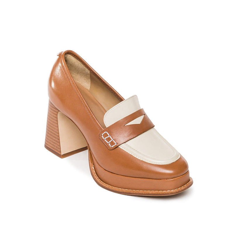 Bernardo Natalie Platform Loafers Dame Mørkebrune Hvide | NBG566ZH