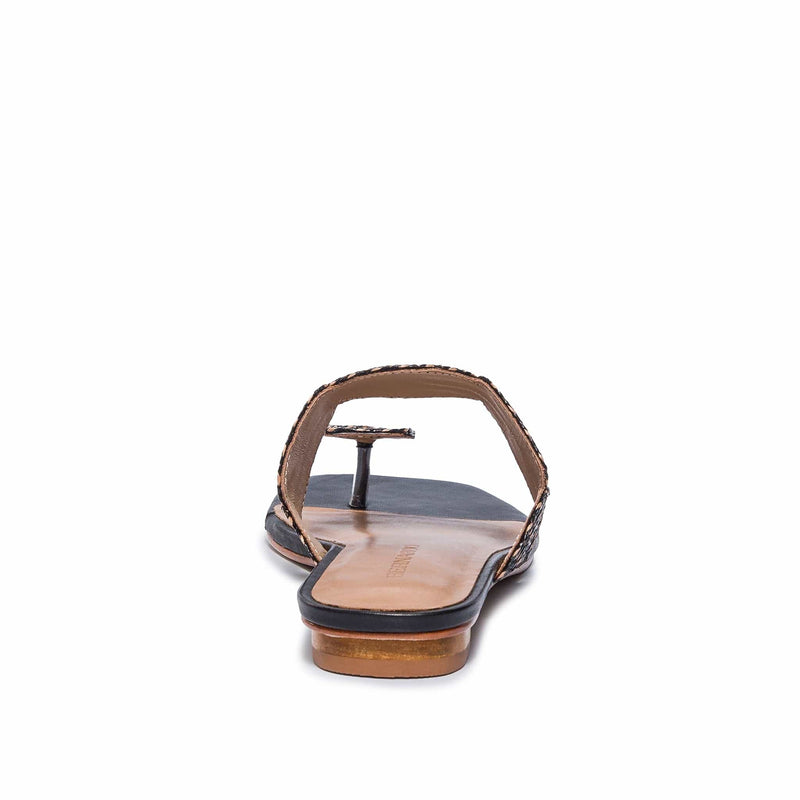 Bernardo Palermo Raffia Flade Sandaler Dame Sort | LJB769IW