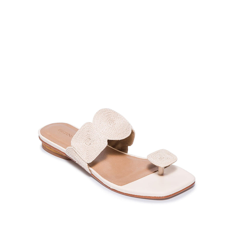 Bernardo Palermo Raffia Slidesandaler Dame Hvide | FUY569AO