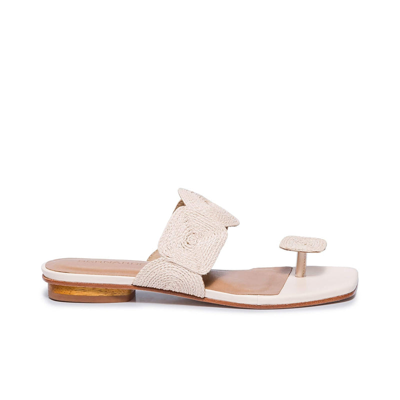 Bernardo Palermo Raffia Slidesandaler Dame Hvide | FUY569AO