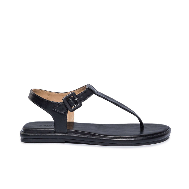 Bernardo Tucson T-Strap Flade Sandaler Dame Sort | RNK5021AY