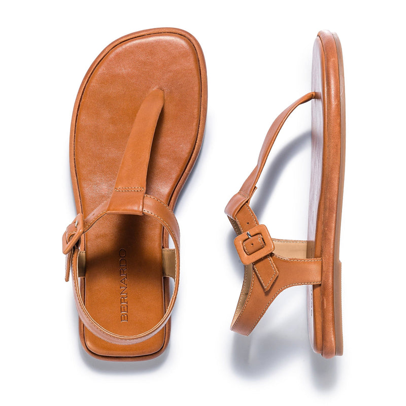 Bernardo Tucson T-Strap Flade Sandaler Dame Mørkebrune | PKJ9653FY