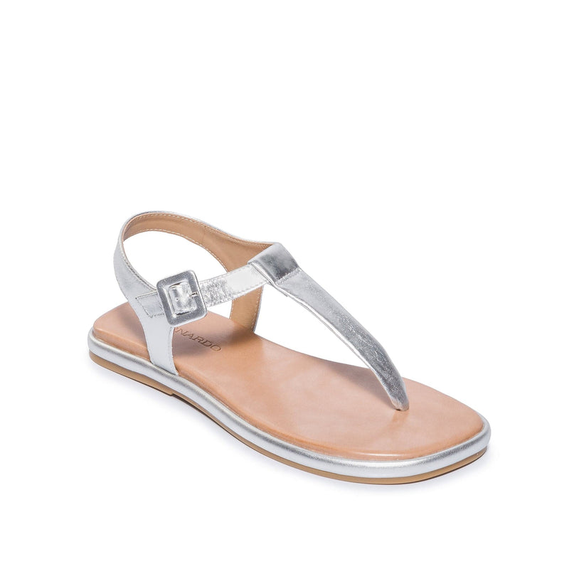 Bernardo Tucson T-Strap Flade Sandaler Dame Sølv | UNF3967MC